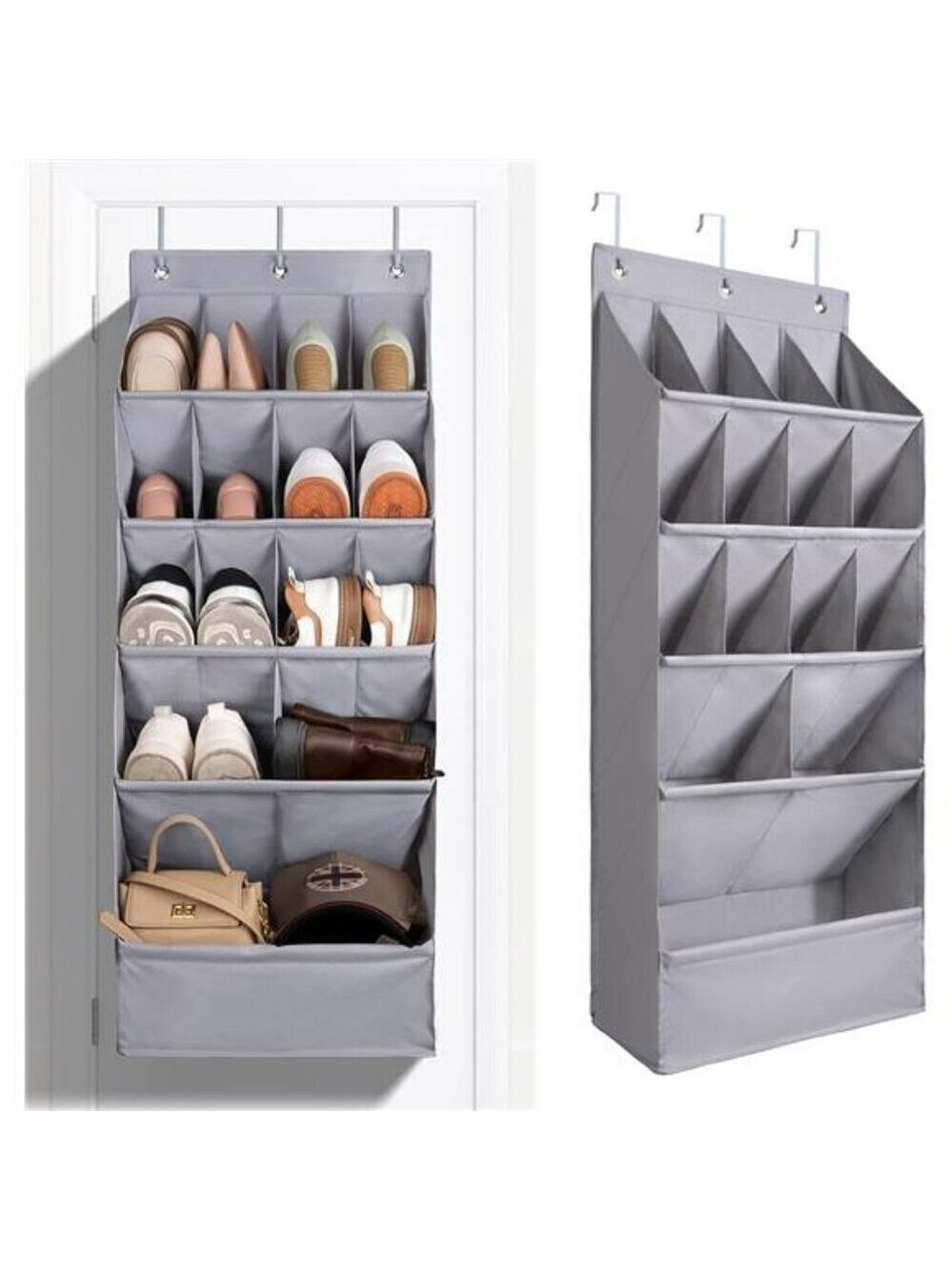 Over Door Shoe Organizer Hanging Rack 15 Pocket Closet Wall Storage Holder